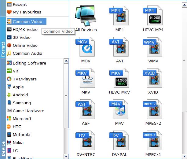 Select output format