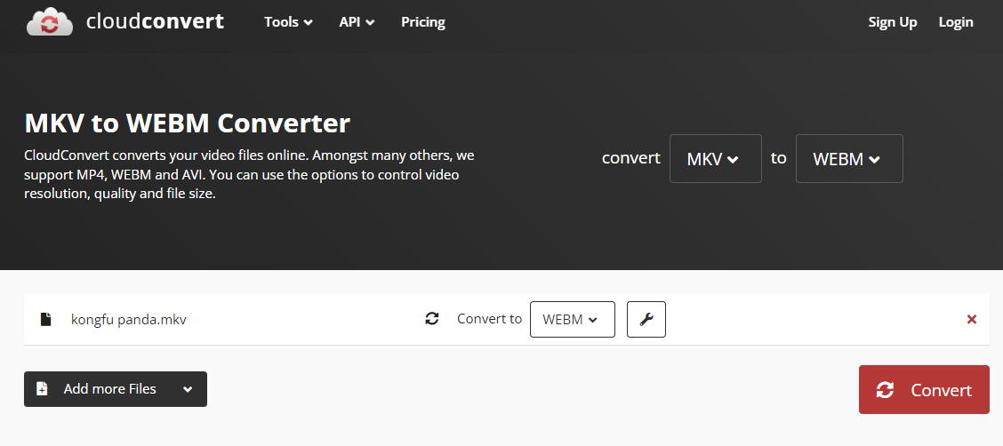 Convert MKV to WebM Free Online with CloudConvert