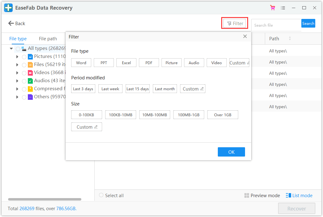 Locate Files from Scanning Results