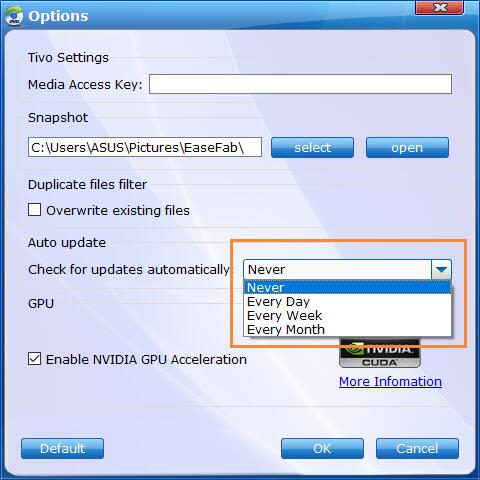 EaseFab DVD Ripper Options