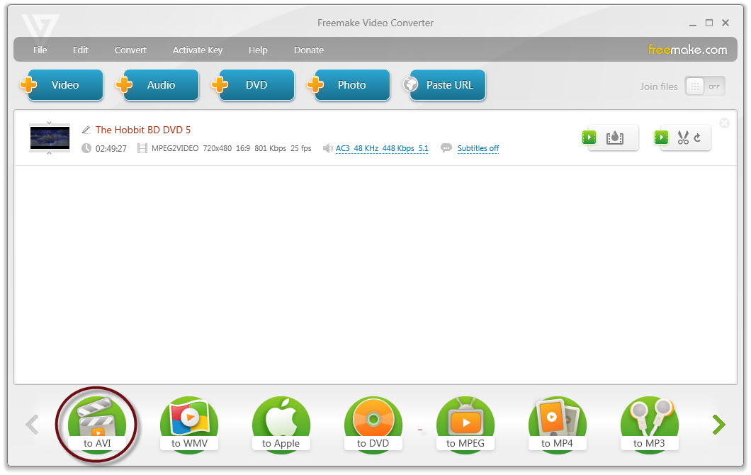 Freemake - Load source DVD