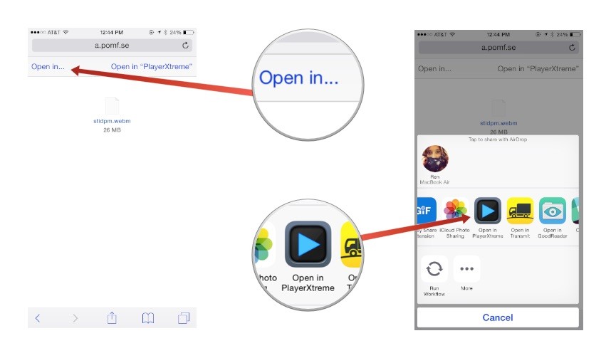 how to open avi files on iphone