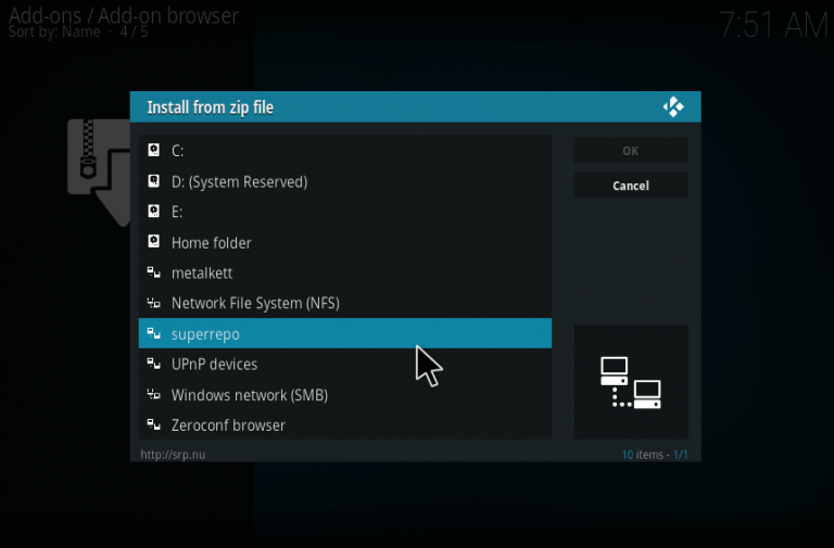 Install HEVC addon to play Blu-ray in Kodi