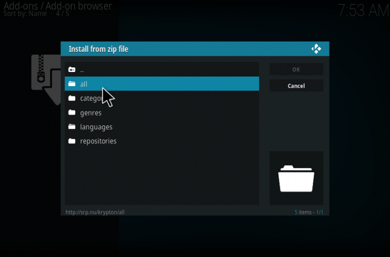 Install HEVC addon to play Blu-ray in Kodi