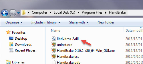 Install libdvdcss for HandBrake on Windows