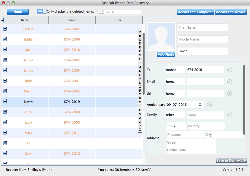 Preview the scanned data