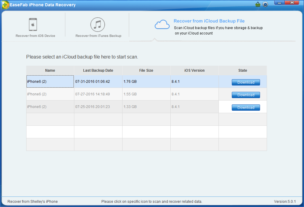 Enter iCloud Account and Password