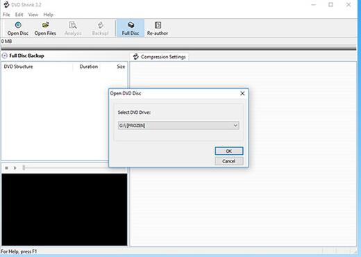 load dvd to dvdshrink
