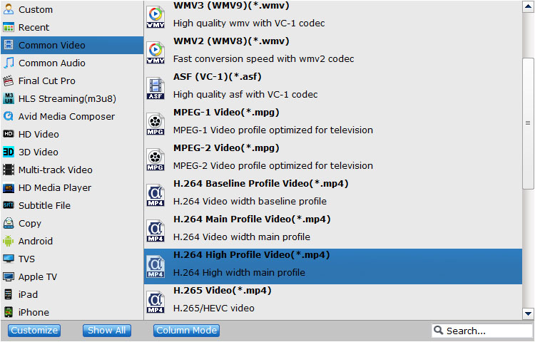 Choose output format