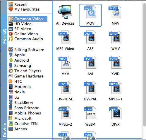 Choose Output Format