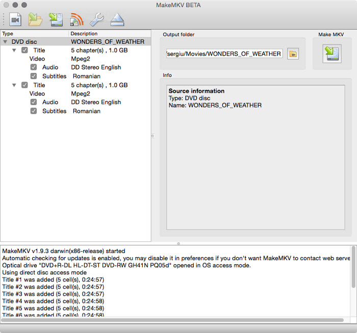 Rip Protected DVD with MakeMKV on Mac