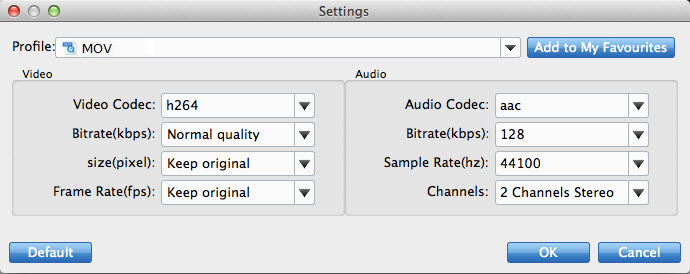 Recommended settings for ISO to MOV conversion