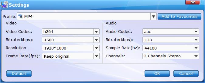 recommended video size settings