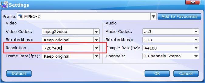 mpeg-2 settings