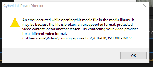 Fix PowerDirector MOV Import Error