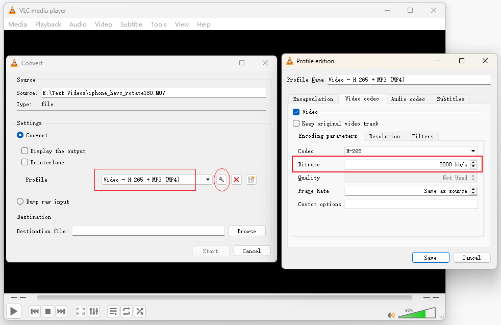 Compress video with VLC - Reduce Video Bitrate