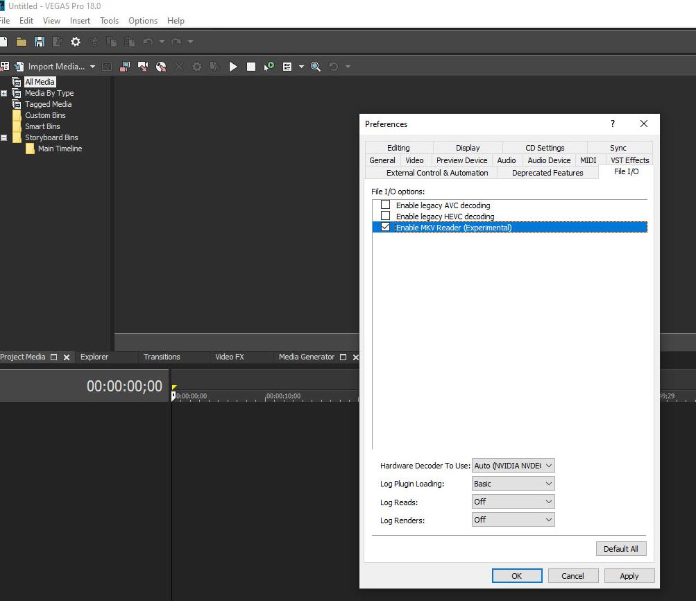 Can't Import and Open MKV File in Sony Vegas Pro? Solved