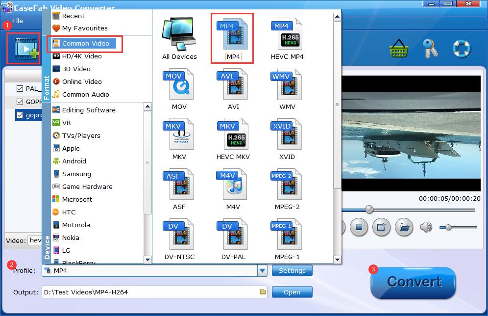 Convert H.265 to H.264 with EaseFab Video Converter