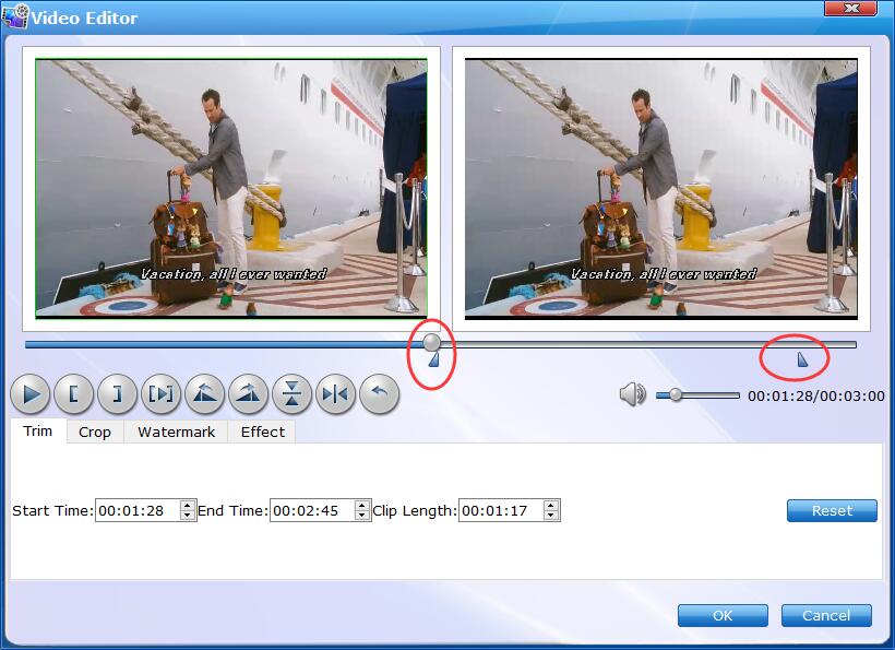 Compress videos by Trimming and Cropping Unwanted Part of Video