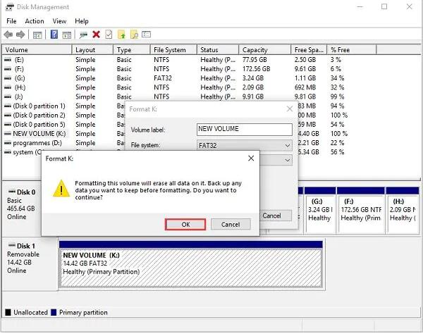 Format USB Drive with Disk Management