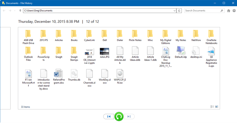 Recover Files via File History Backup
